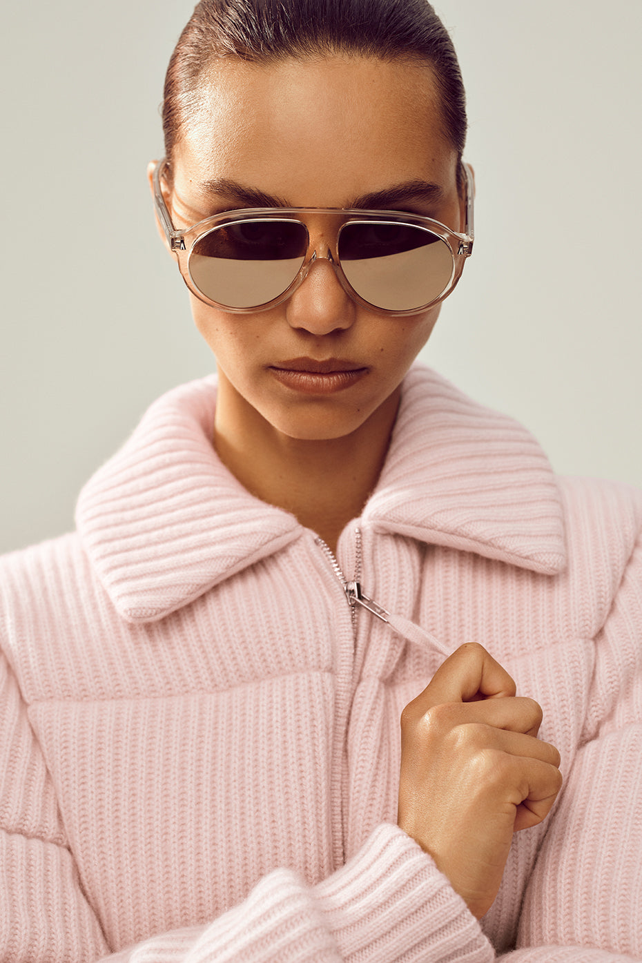 Cashmere Northstar Sweater Puffer - Frosted Pink--1