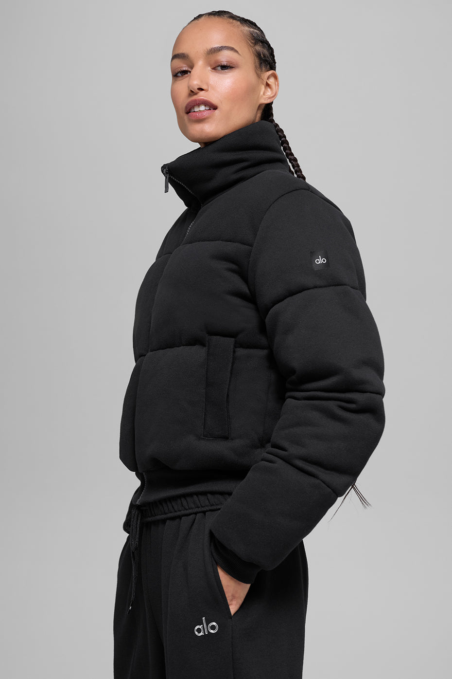 Sweatshirt Puffer - Black--3