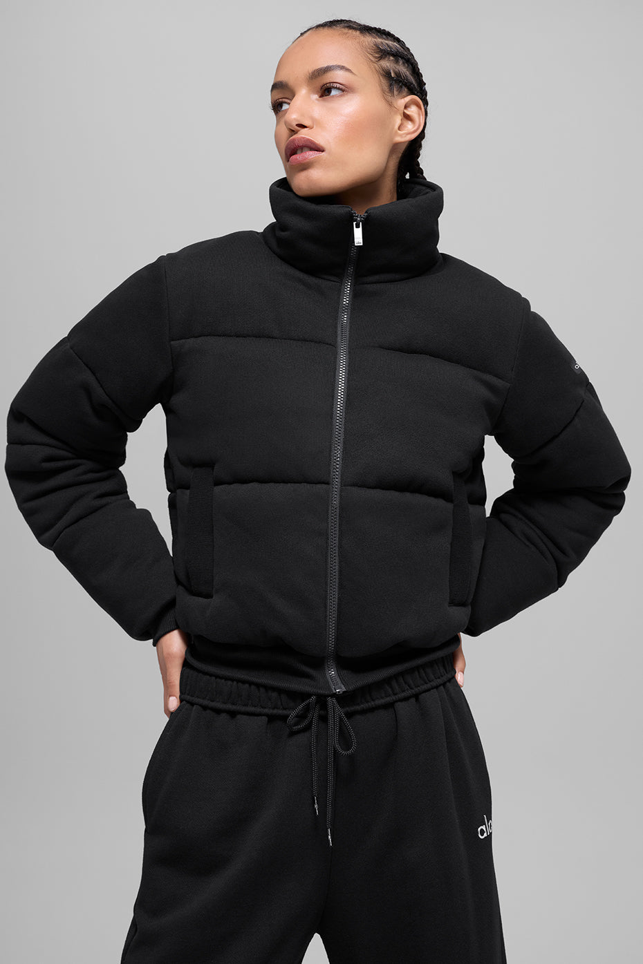 Sweatshirt Puffer - Black--0