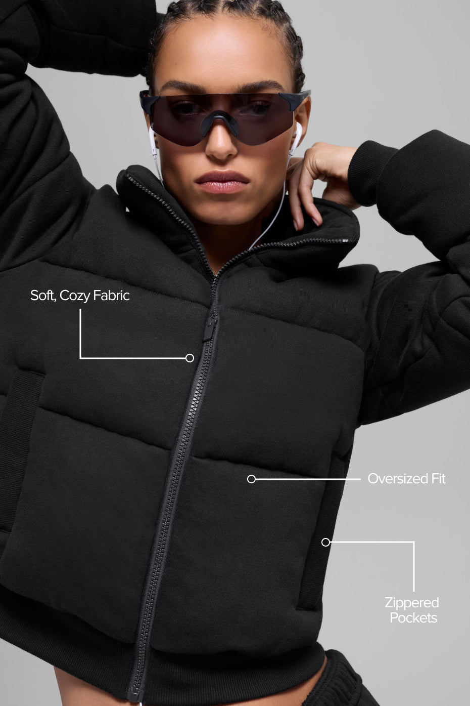Sweatshirt Puffer - Black--1