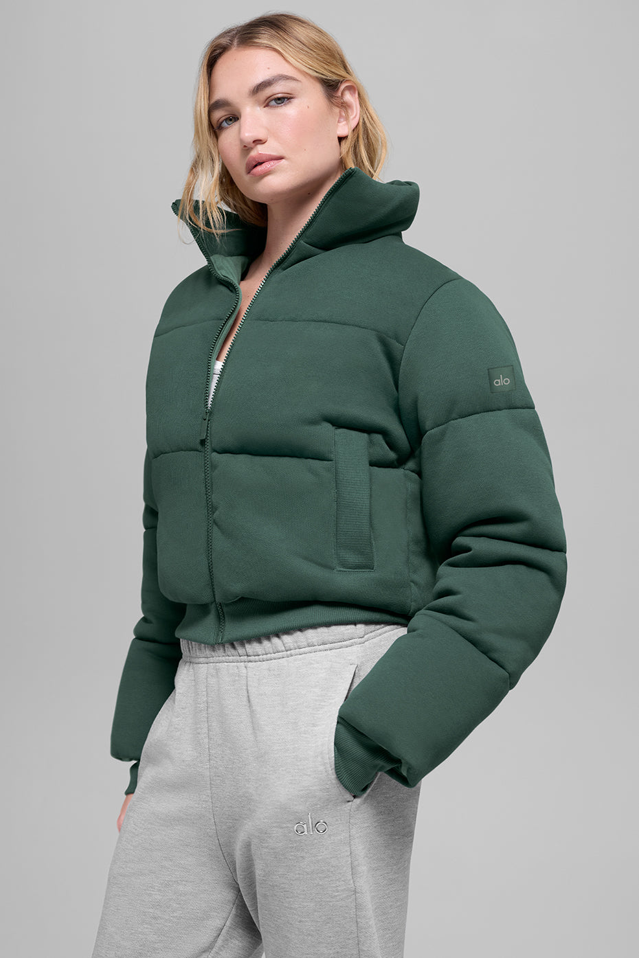 Sweatshirt Puffer - Clover Green--1