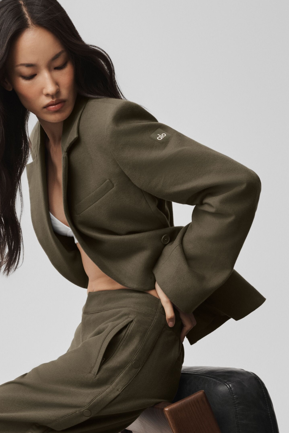 Cinch Blazer - Olive Tree--3