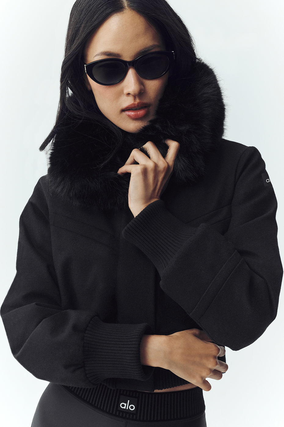 Wool Blend Bunny Slope Jacket - Black--0