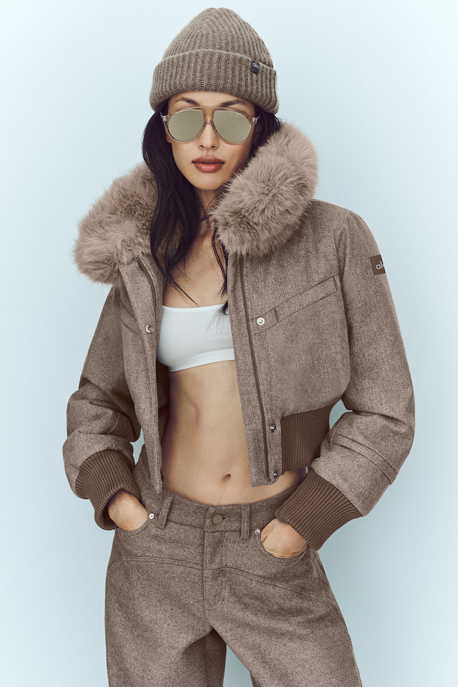 Wool Blend Bunny Slope Jacket - Alpine Cocoa Heather--3