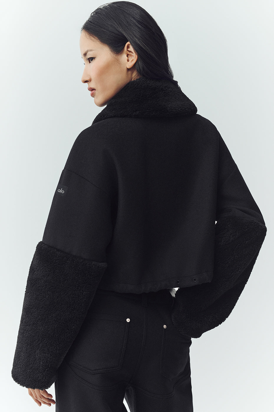Wool Blend Nightfall Bomber - Black--1