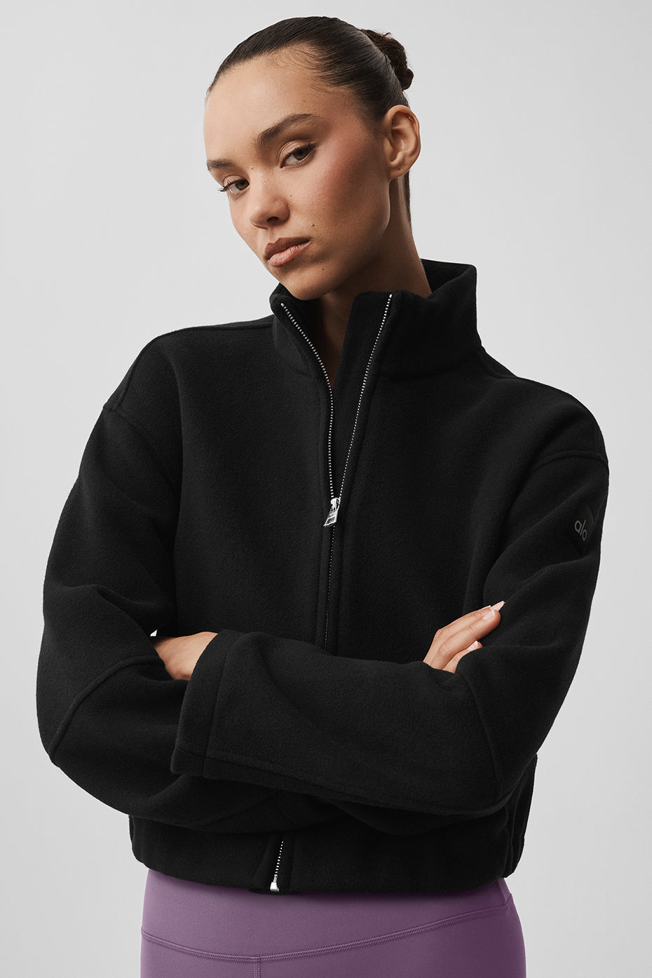 Double Face Wool City Girl Jacket - Black--3