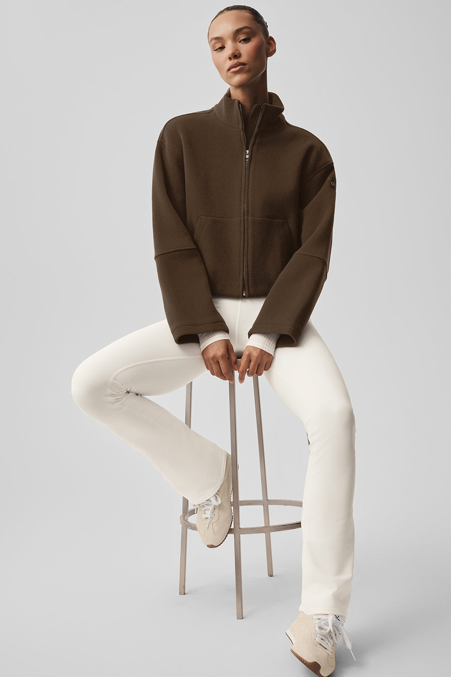 Double Face Wool City Girl Jacket - Espresso--5
