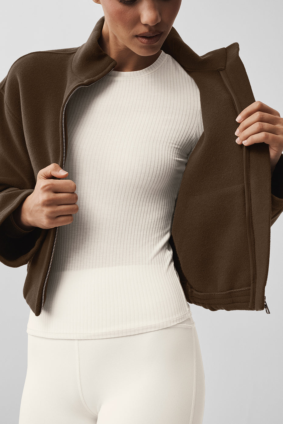 Double Face Wool City Girl Jacket - Espresso--4