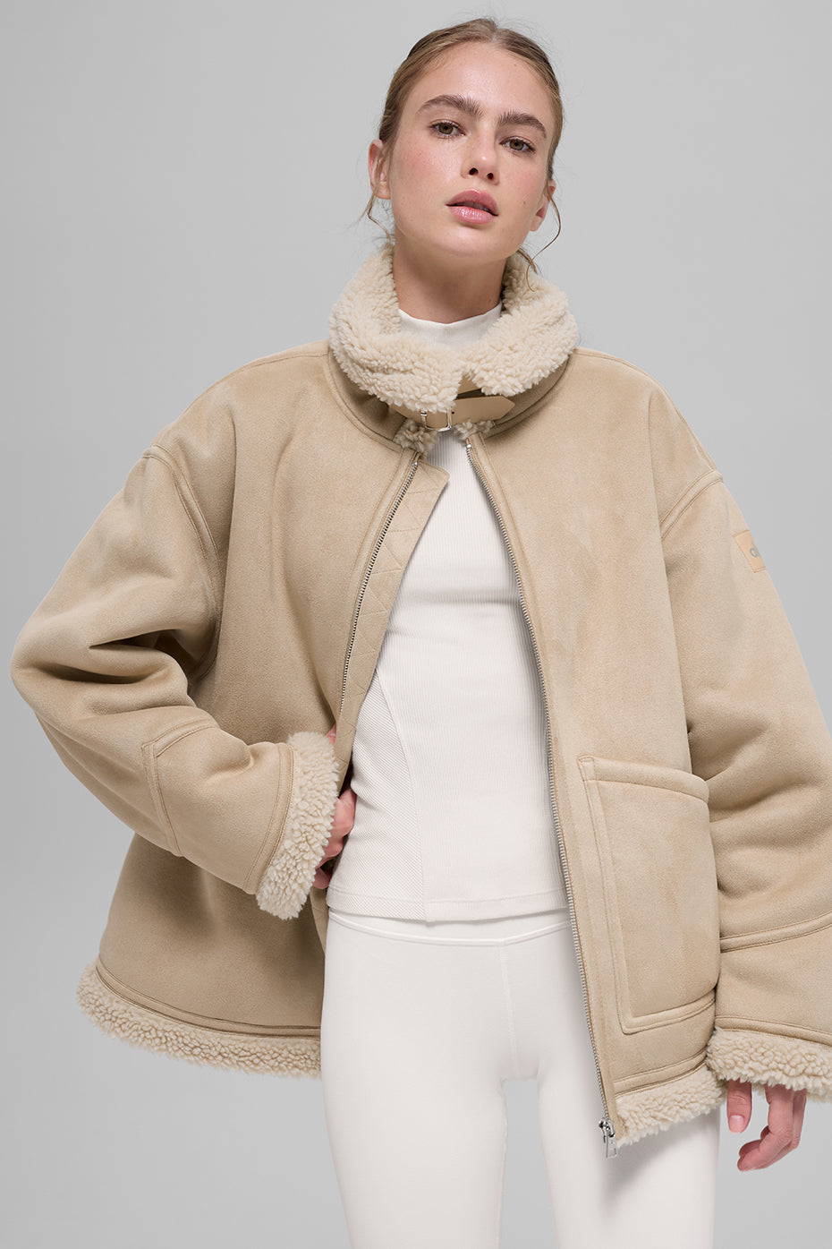 Faux Shearling Grand Jacket - Woodland Tan--2