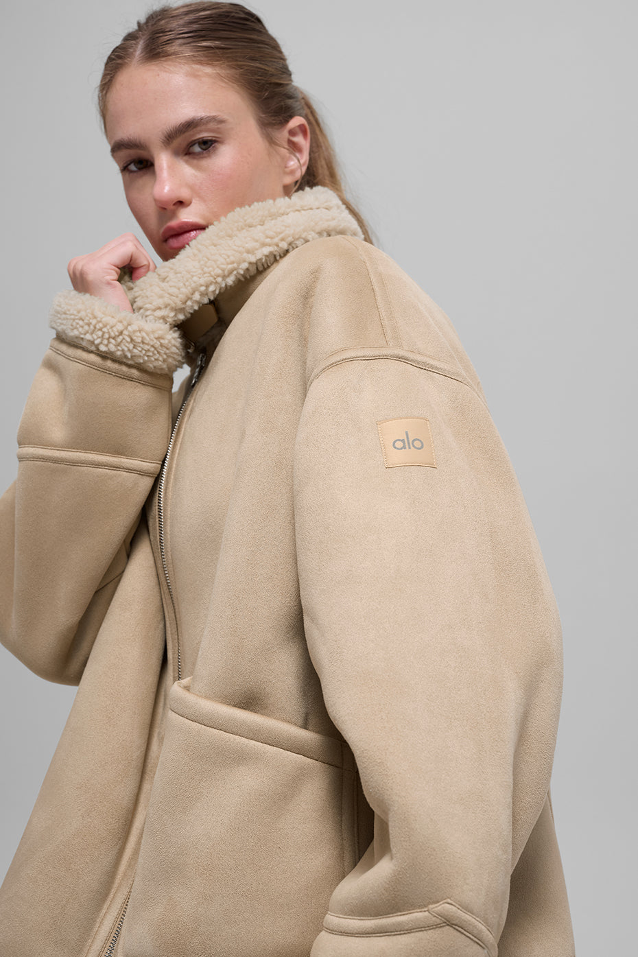 Faux Shearling Grand Jacket - Woodland Tan--1