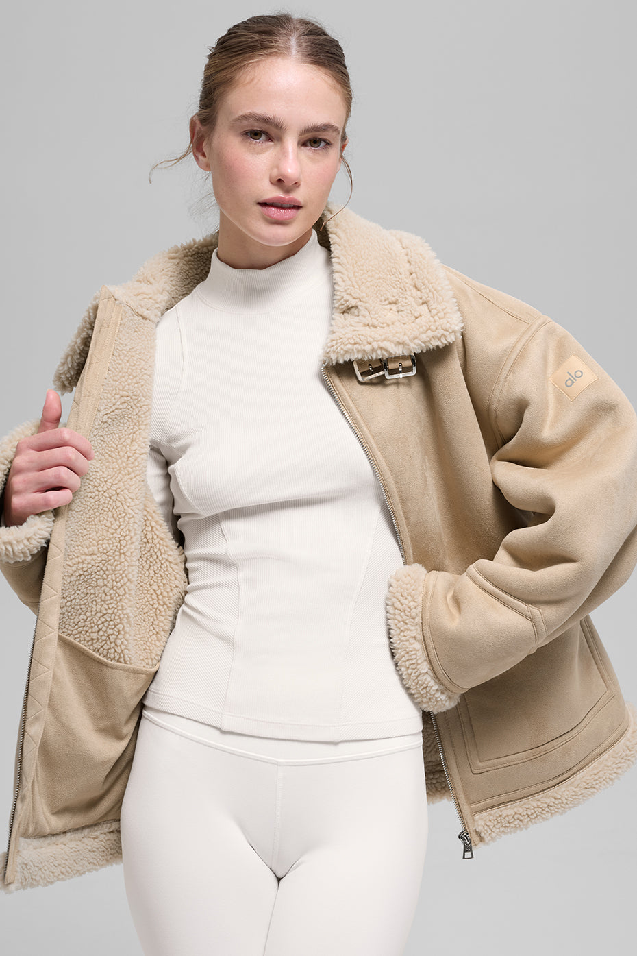 Faux Shearling Grand Jacket - Woodland Tan--4