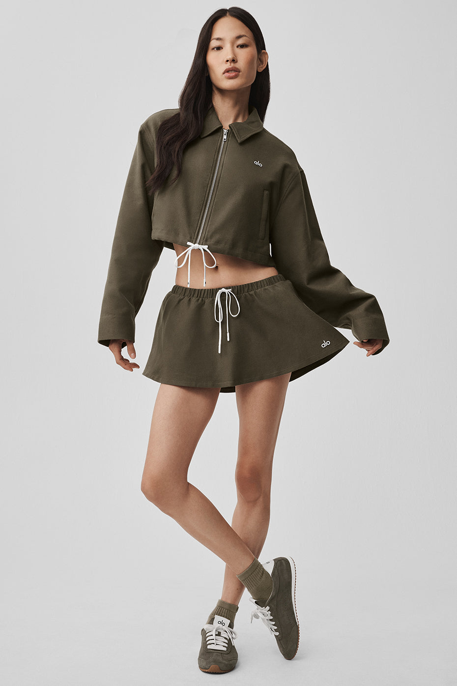 Cropped Fan Favorite Full Zip Jacket - Olive Tree--4