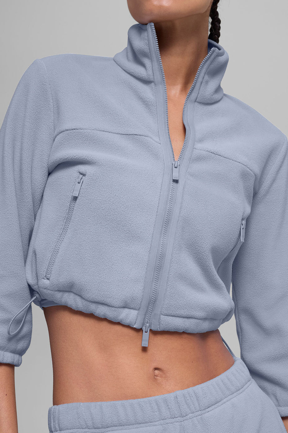 Polar Fleece Retreat Cropped Jacket - Winter Frost--3