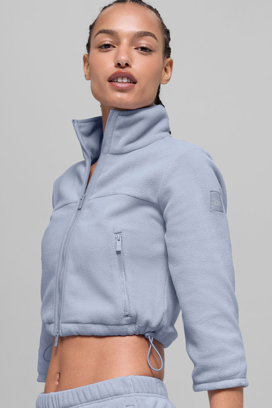 Polar Fleece Retreat Cropped Jacket - Winter Frost--2