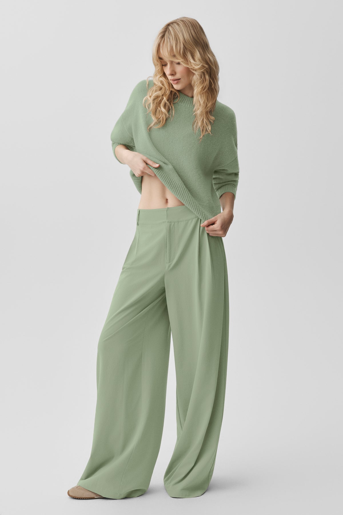 High-Waist Dreamscape Trouser (Long) - Dune Grass--3