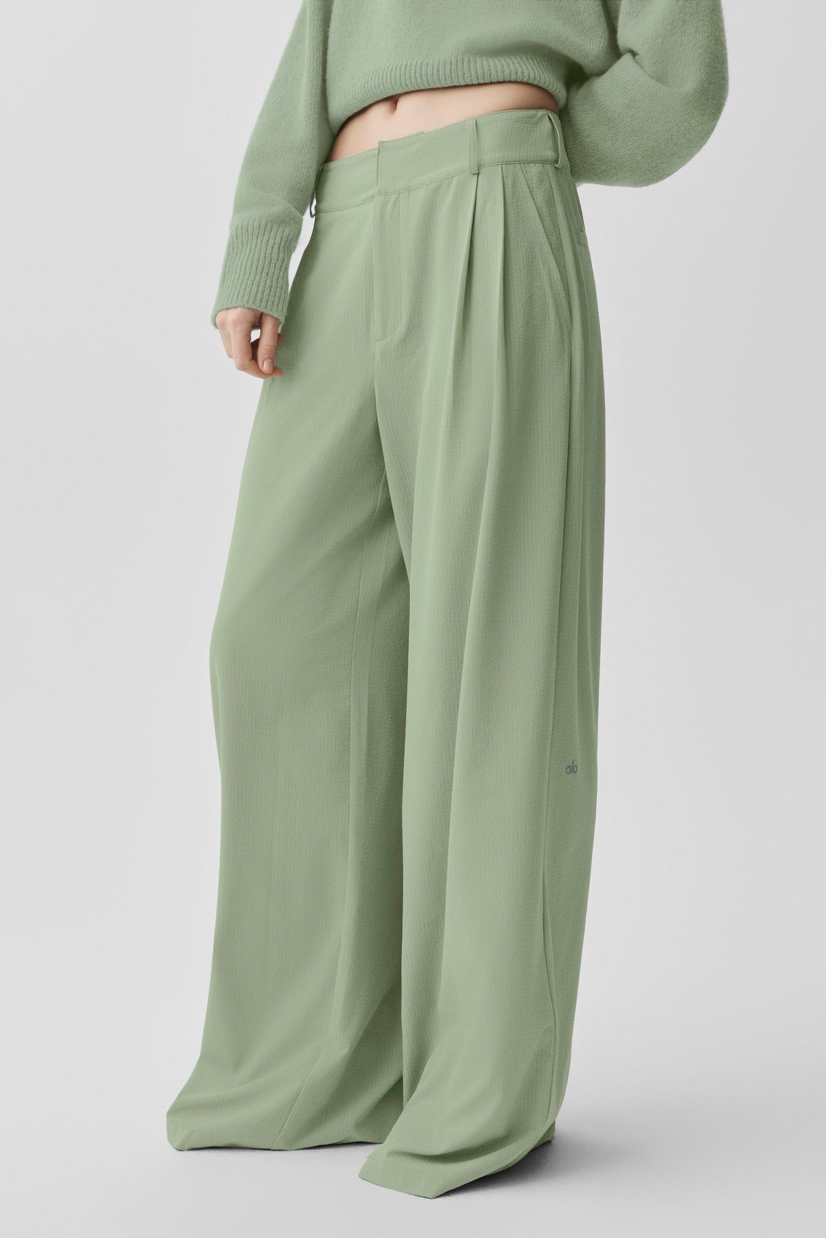 High-Waist Dreamscape Trouser (Long) - Dune Grass--0