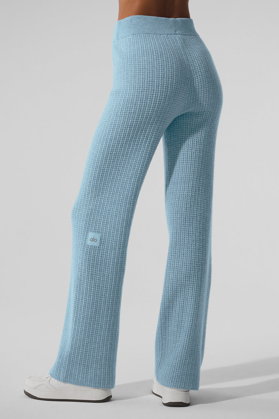 Cashmere High-Waist Plush Waffle Pant - Celestial Blue Heather--2