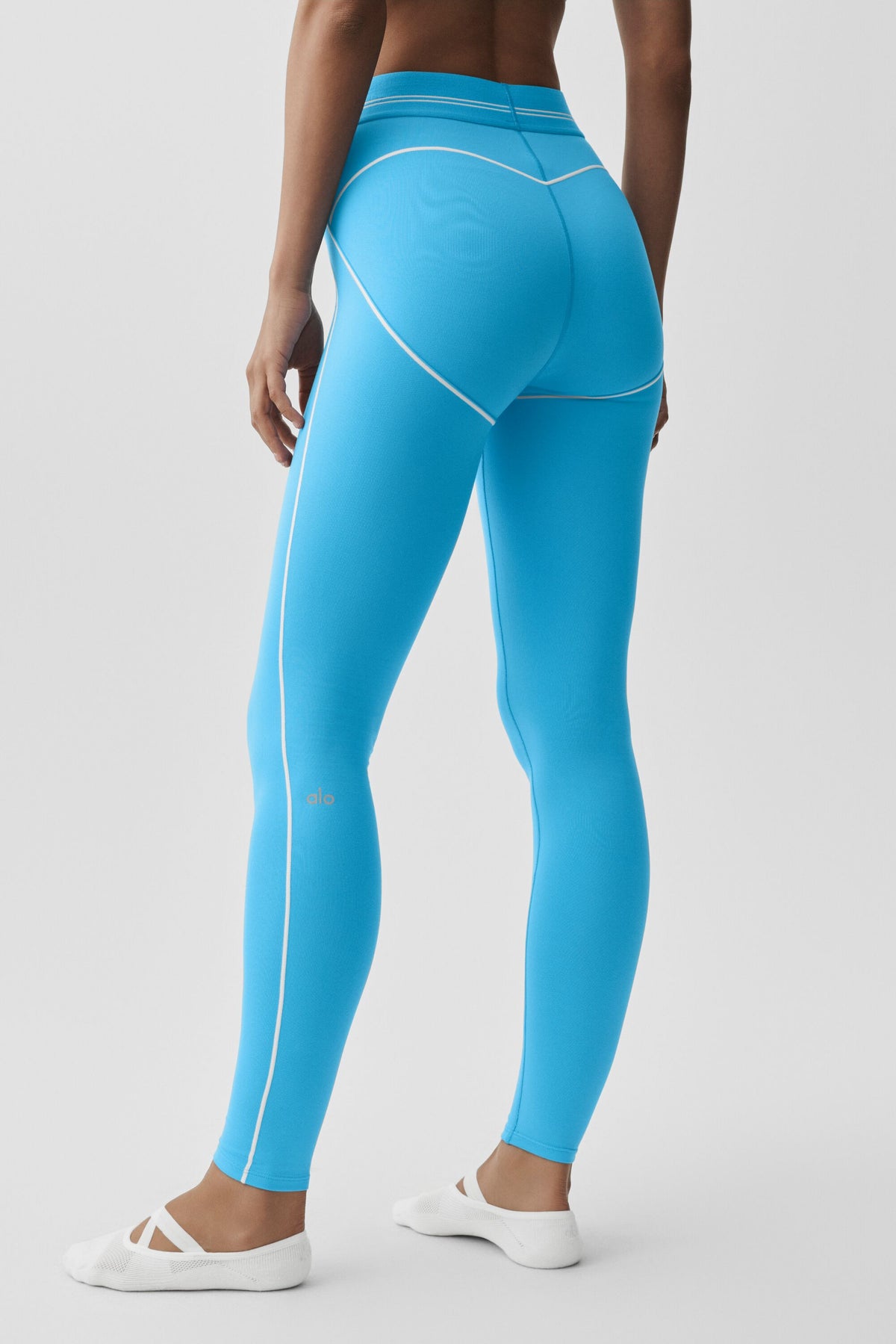 Airbrush High-Waist Heart Throb Legging - Azure Blue/White--3