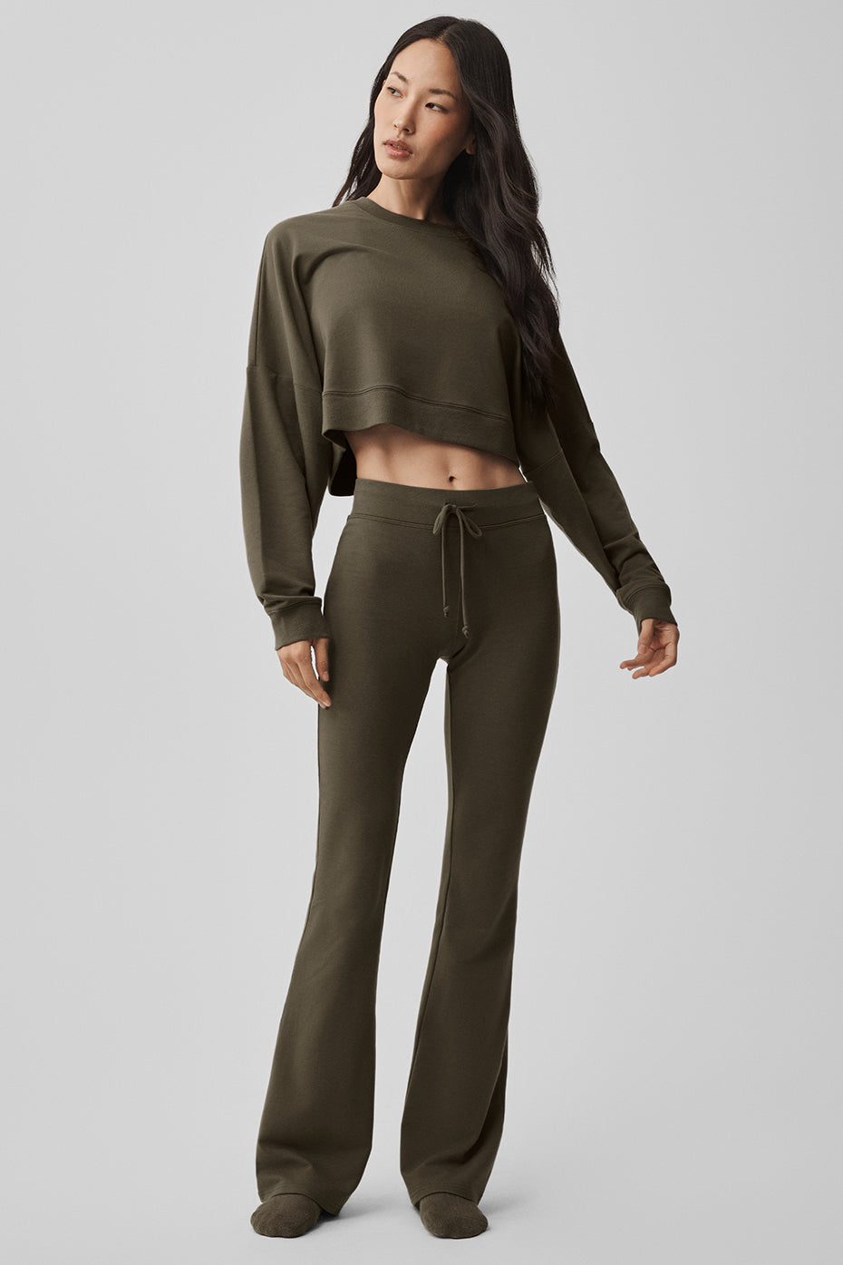Sway Bootcut Sweatpant - Olive Tree--5
