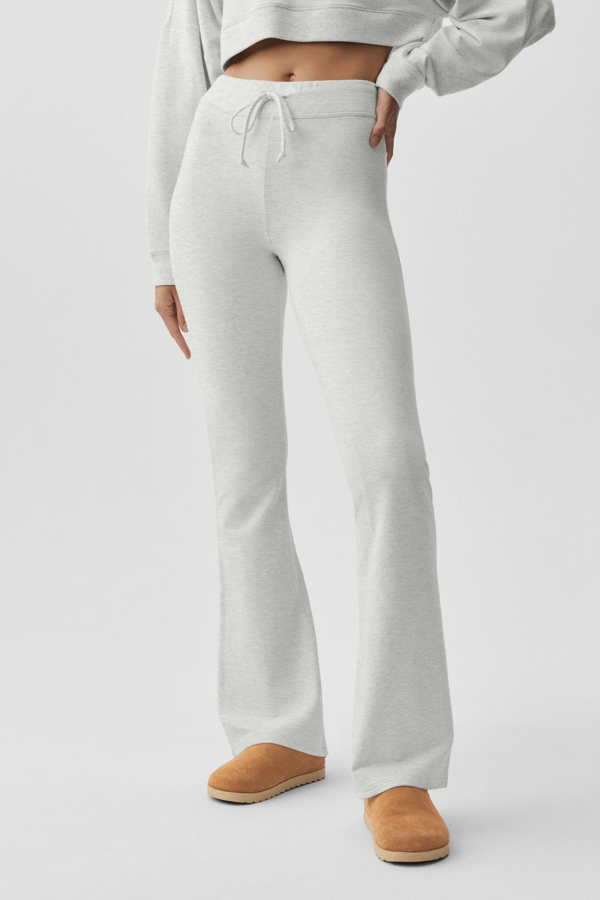 Sway Bootcut Sweatpant - White Heather--3