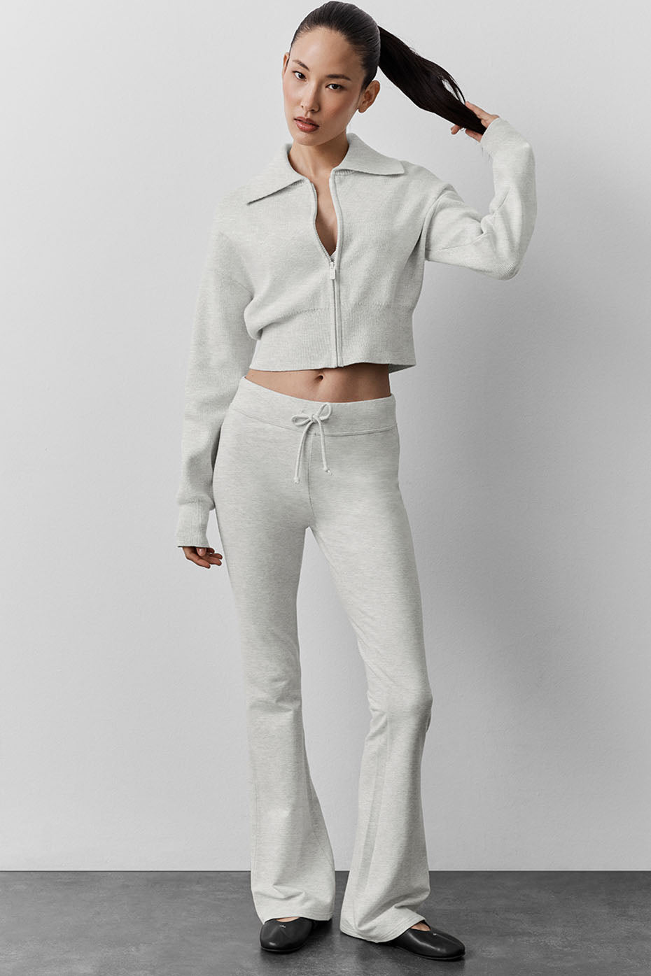 Sway Bootcut Sweatpant - White Heather--0
