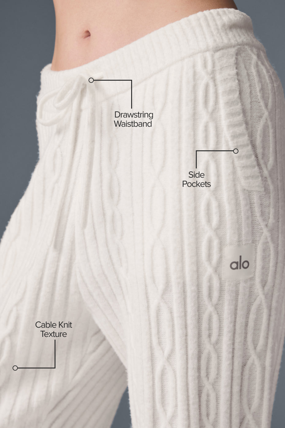 Cable Knit Winter Bliss Pant - Ivory--1