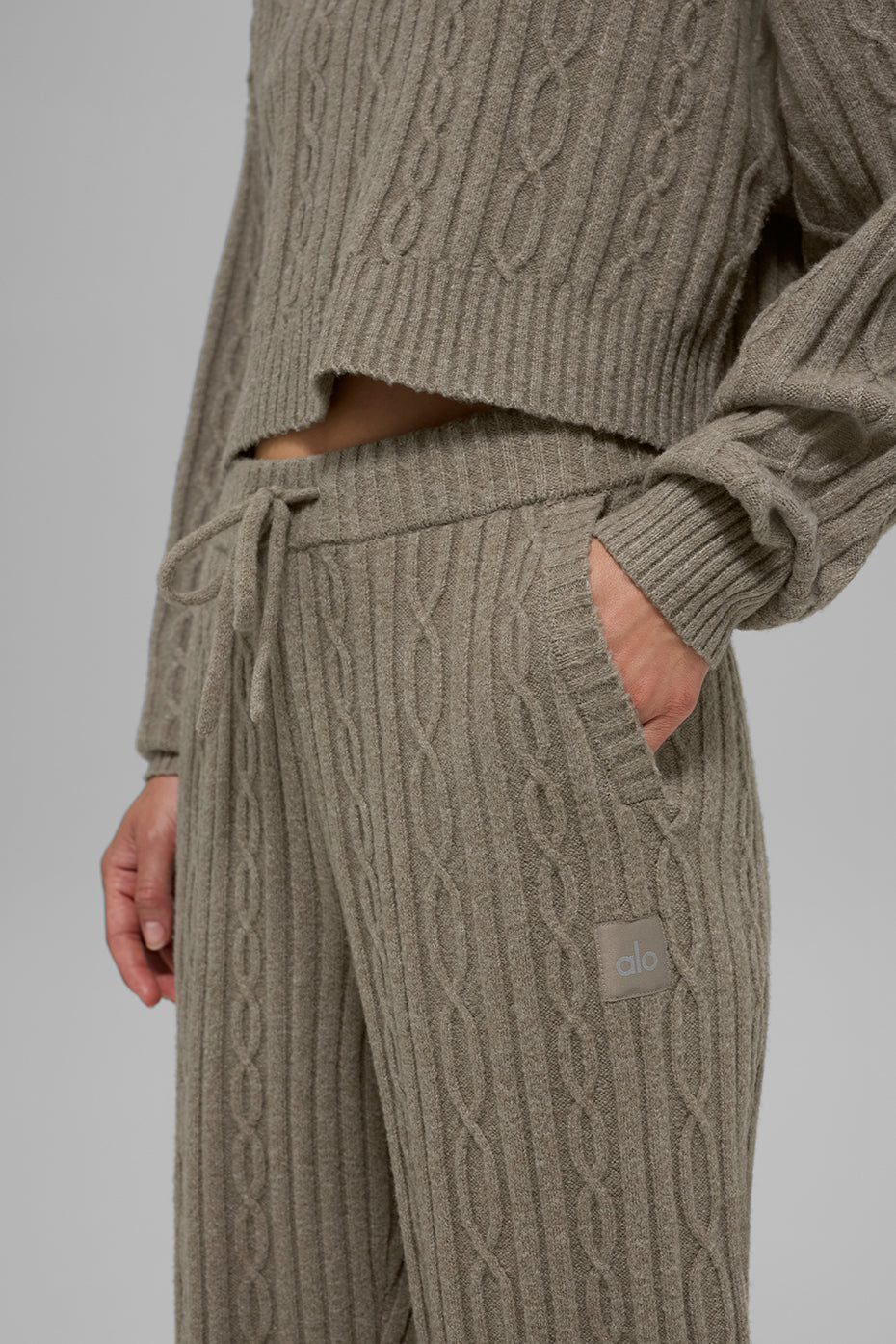 Cable Knit Winter Bliss Pant - Light Cocoa--1