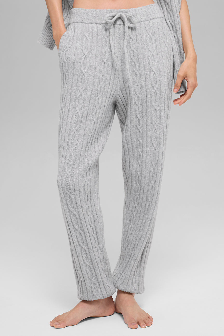 Cable Knit Winter Bliss Pant - Athletic Heather Grey--2