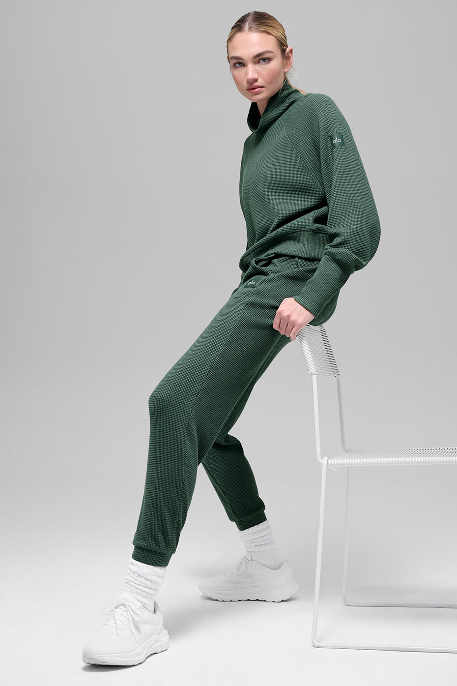 Waffle Weekend Escape Jogger - Clover Green--3