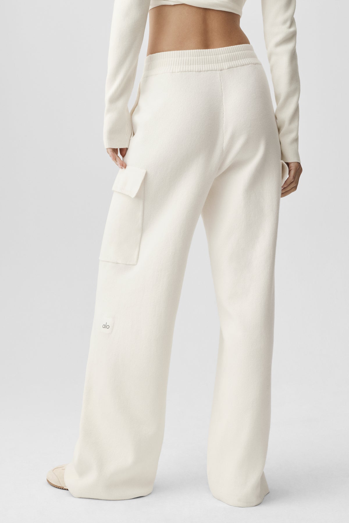 Scholar Knit High-Waist Cargo Pant - Ivory--3