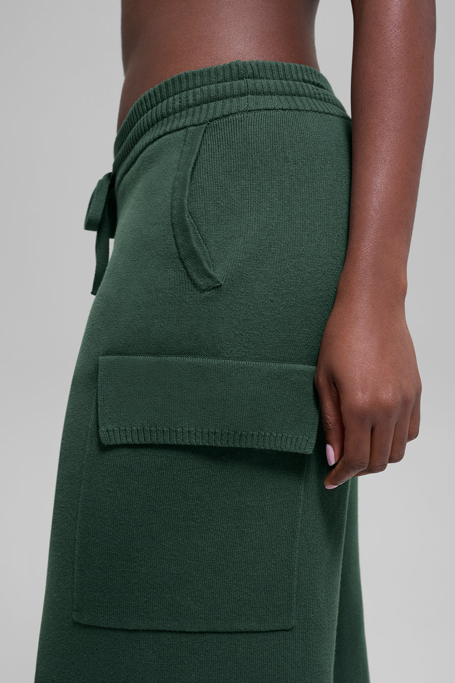 Scholar Knit High-Waist Cargo Pant - Clover Green--3