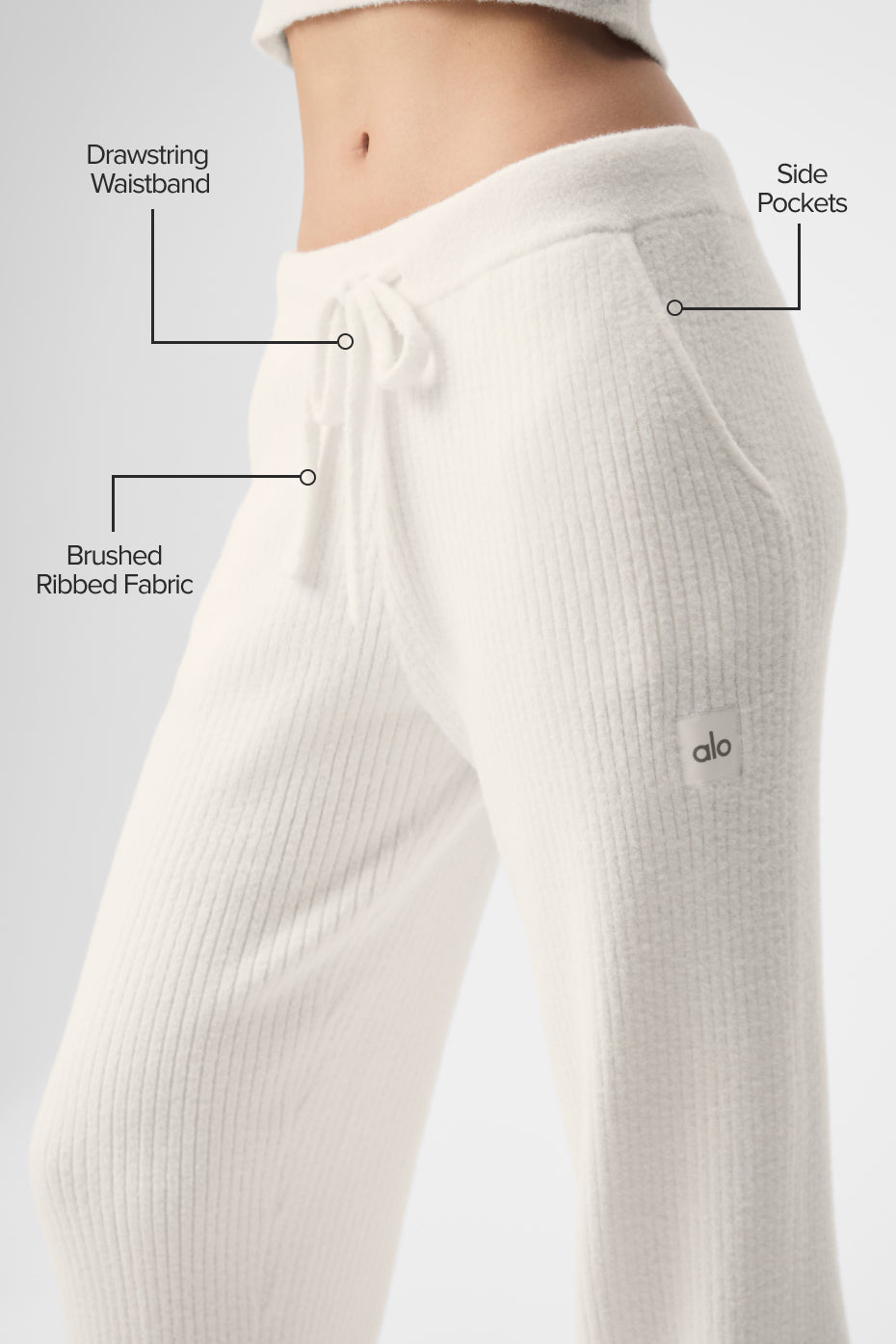 Snuggle Up Sweater High-Waist Wide Leg Pant - Ivory--1
