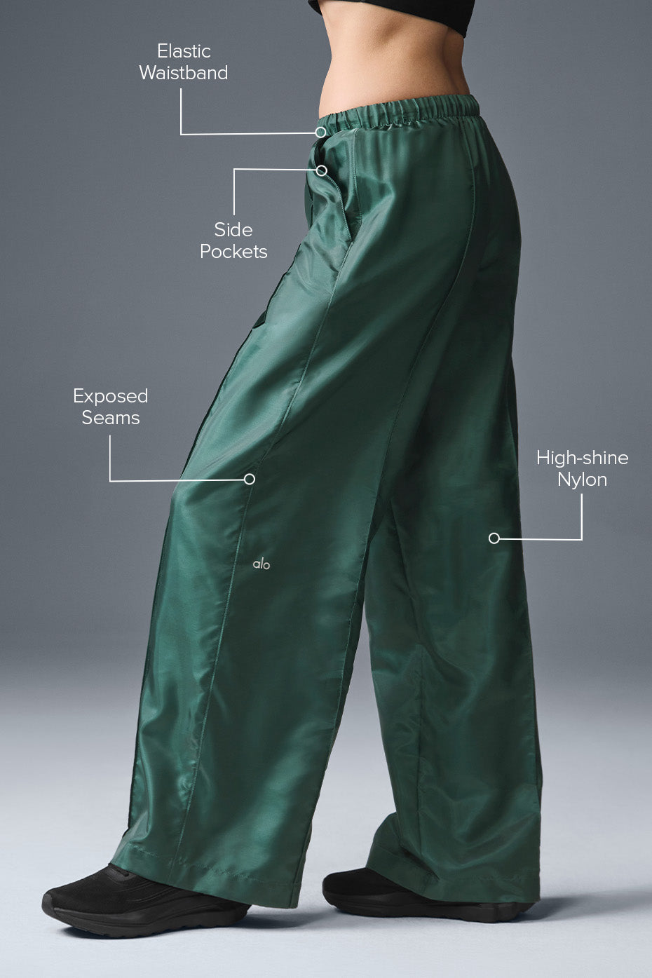 Afterglow Wide Leg Track Pant - Winter Ivy--1