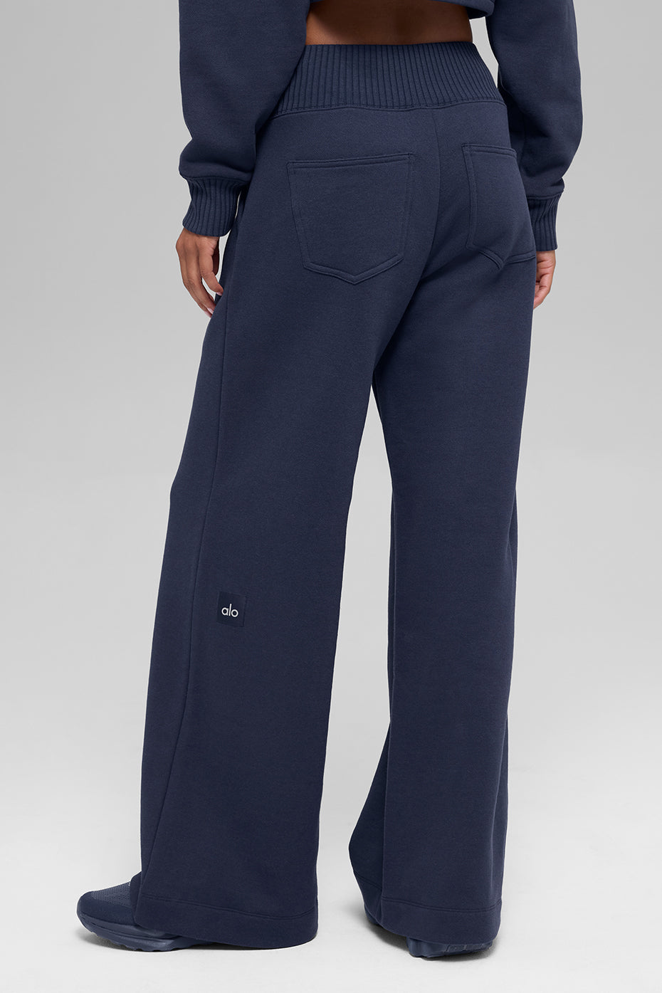 Serenity Wide Leg Sweatpant - Navy--1