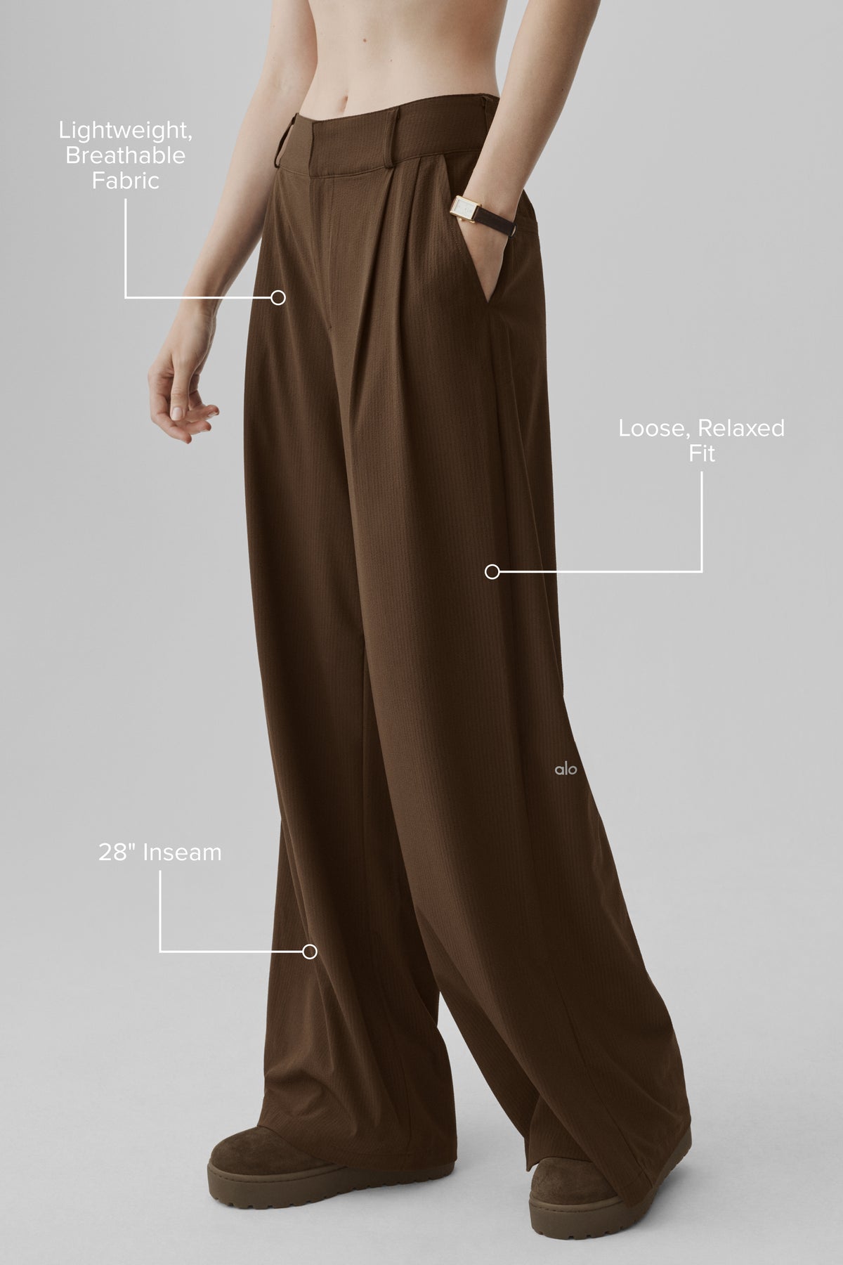 High-Waist Dreamscape Trouser (Short) - Espresso--1