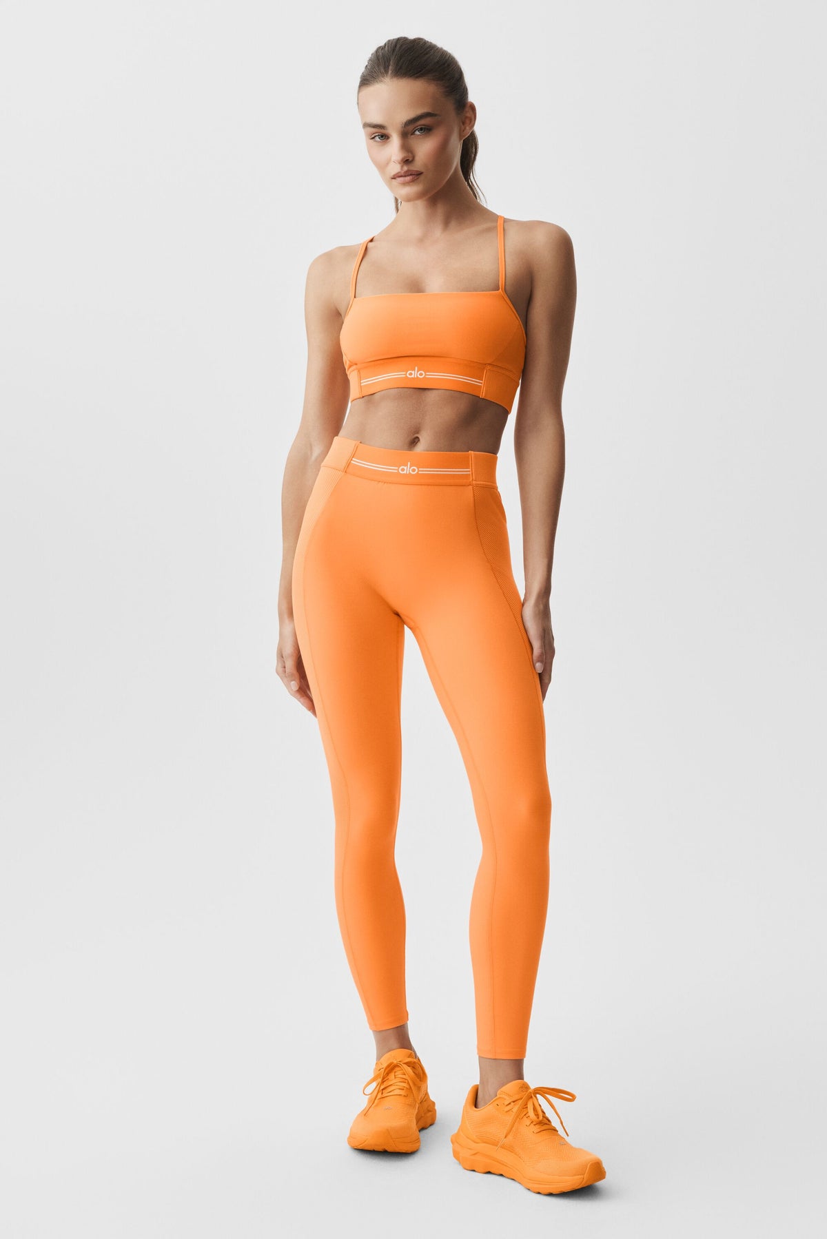 Alosoft High-Waist 7/8 Relay Legging - Satsuma Breeze/White--5