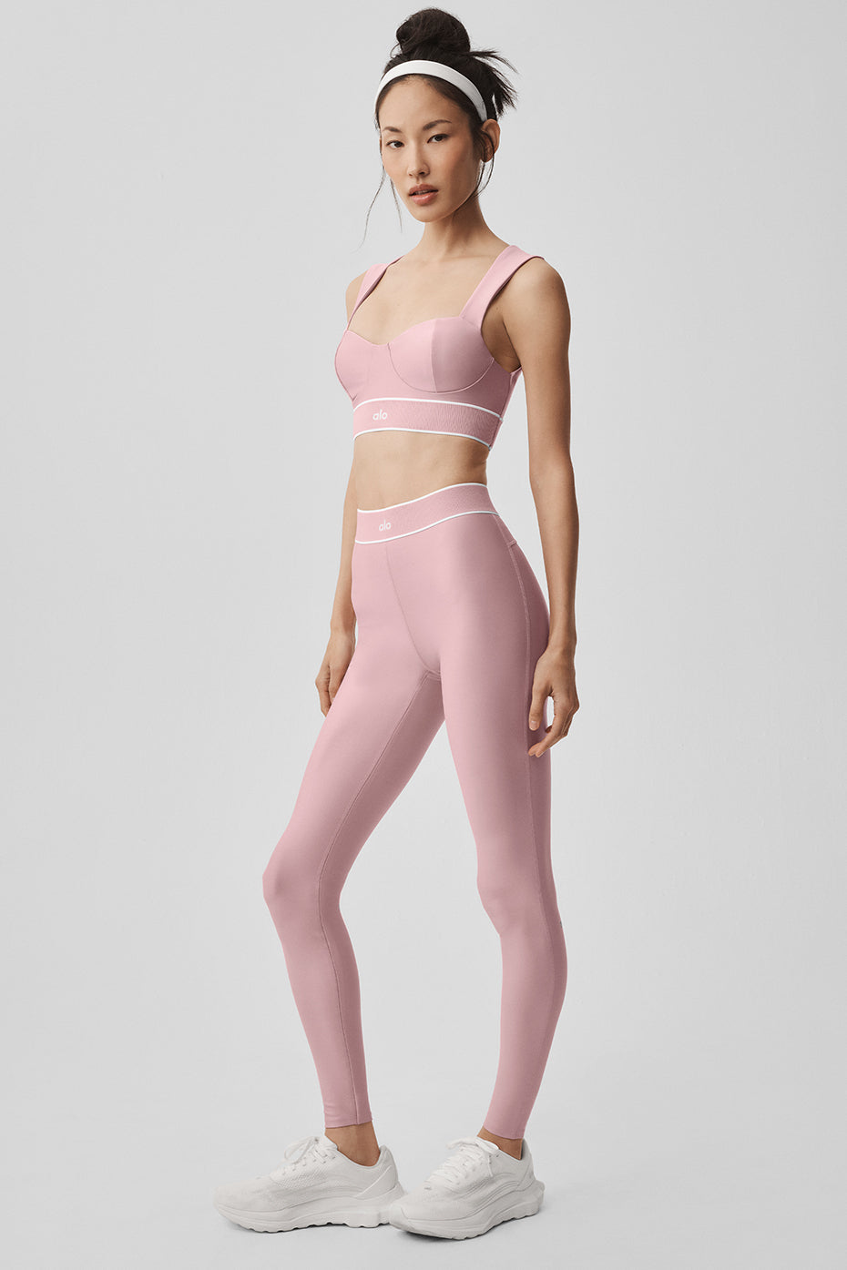 Airlift High-Waist Alignment Legging - Vintage Pink/White--5