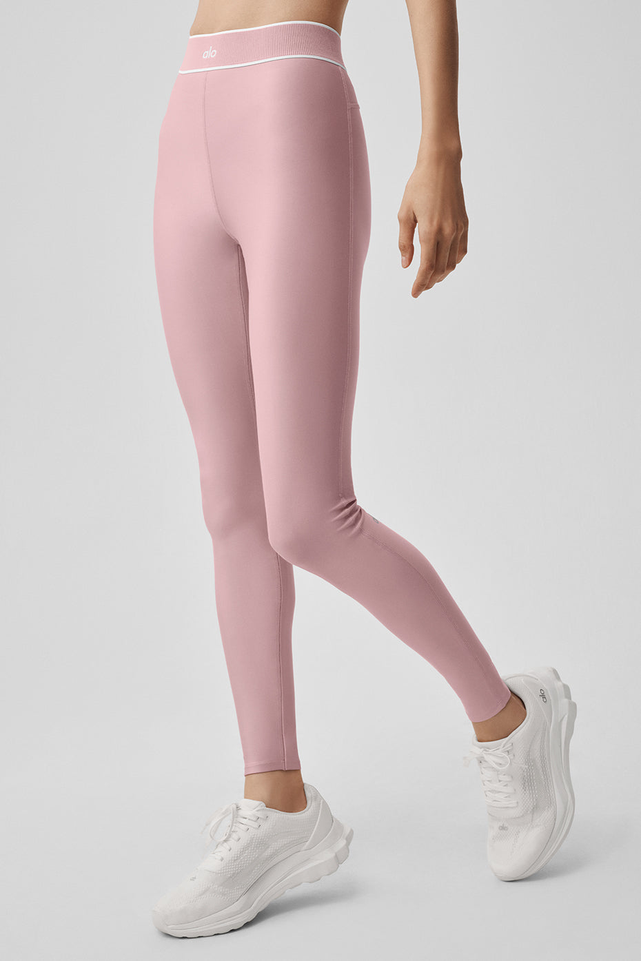 Airlift High-Waist Alignment Legging - Vintage Pink/White--3