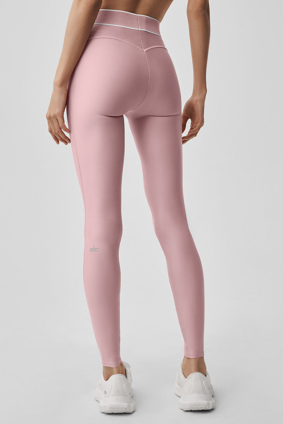 Airlift High-Waist Alignment Legging - Vintage Pink/White--1