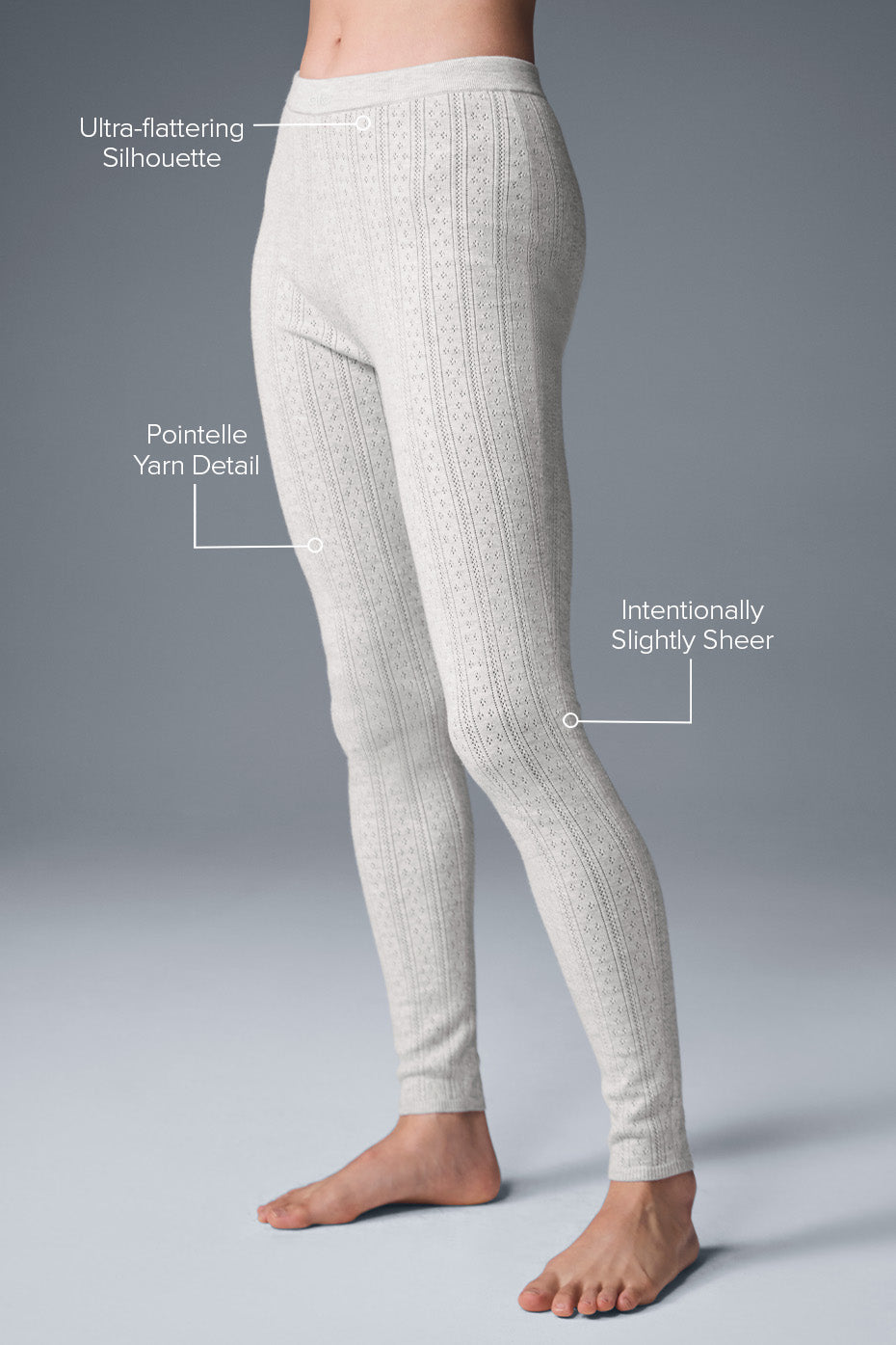 Pointelle Sweater High-Waist Be Mine Legging - Light Grey Heather--1