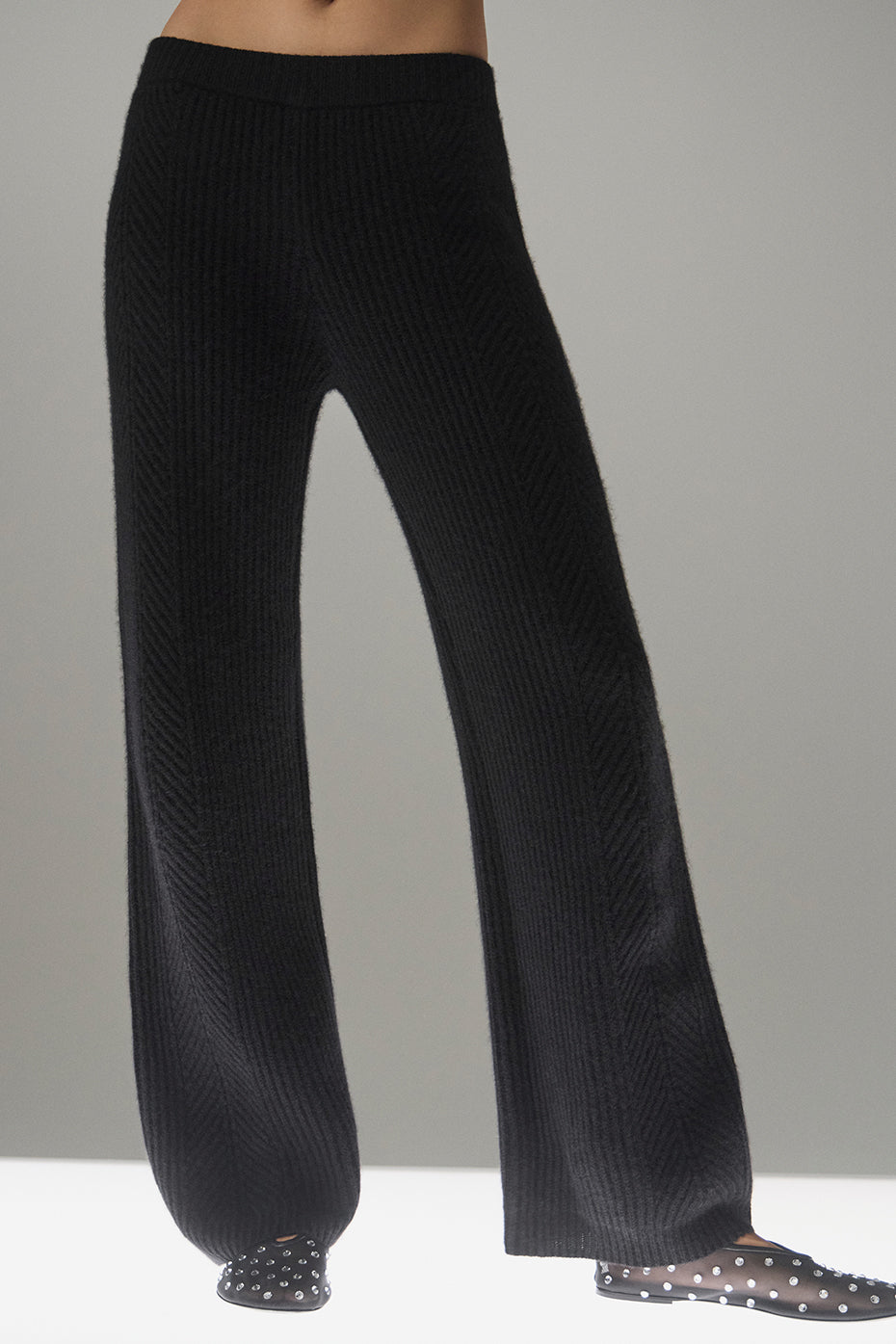 Winter Magic Cashmere Wide Leg Pant - Black--0