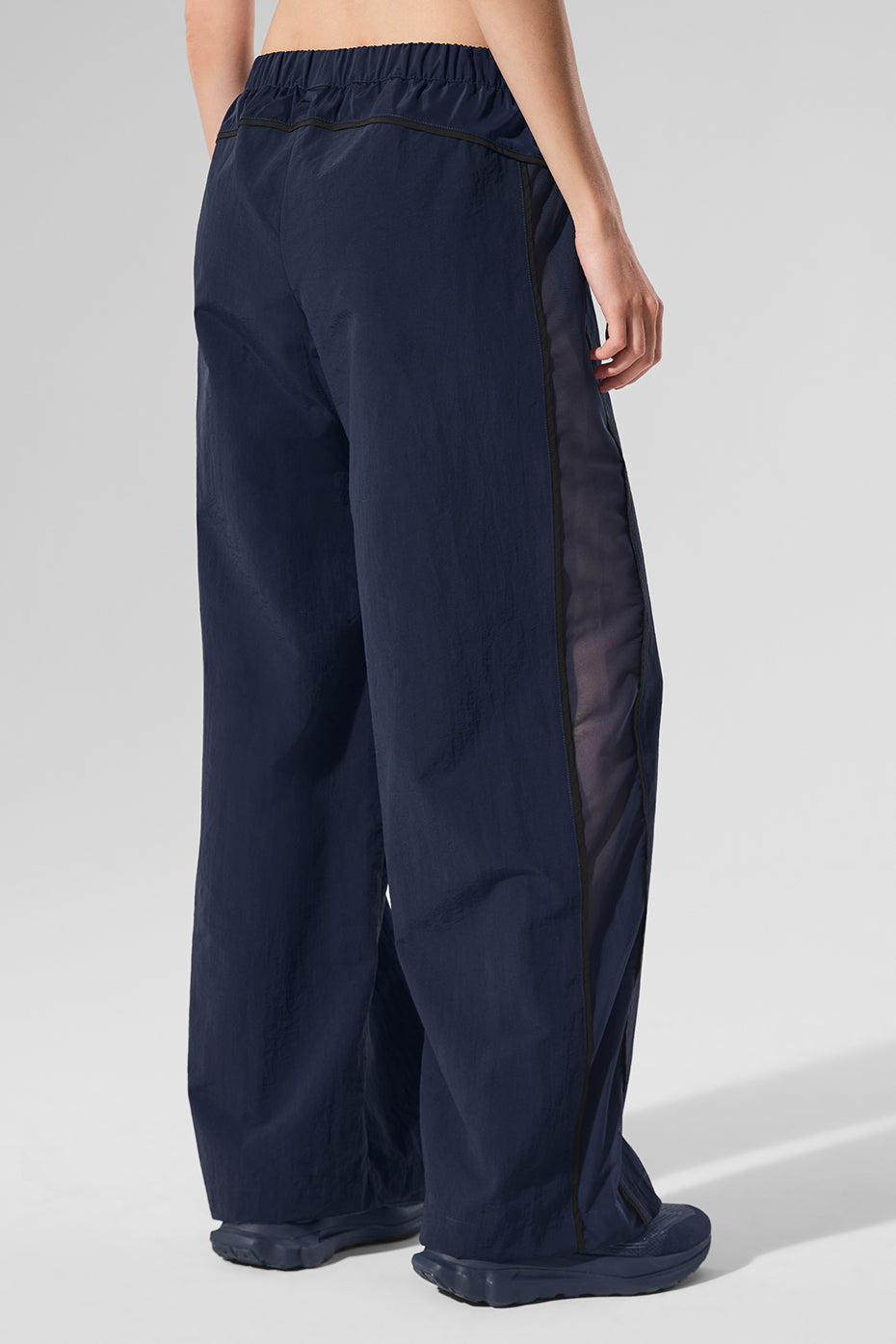 High-Waist Origin Wide Leg Track Pant - Navy/Black--2