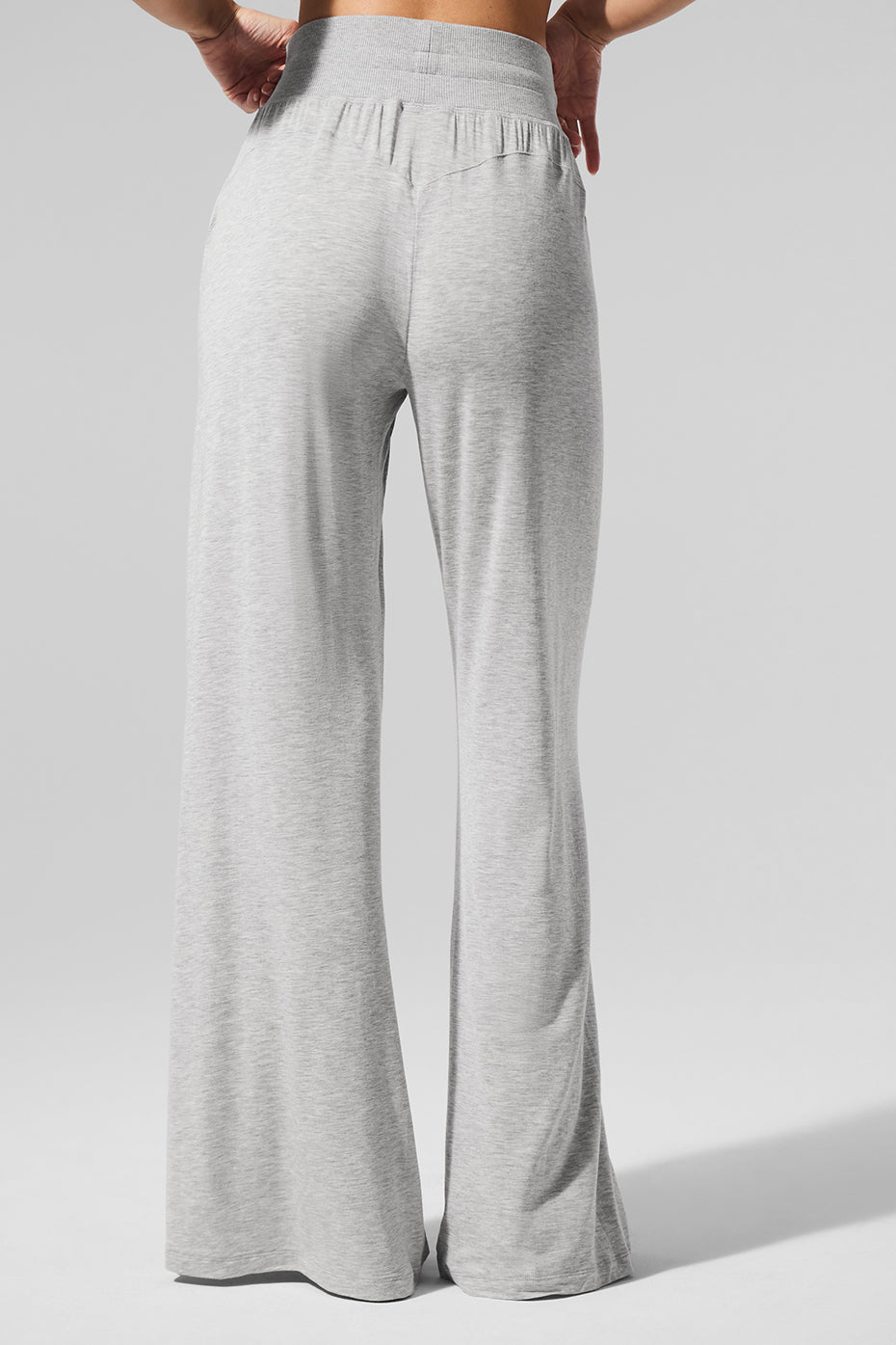 Semi-Sheer Delicate Lounge Flare Pant (Regular) - Athletic Heather Grey--2