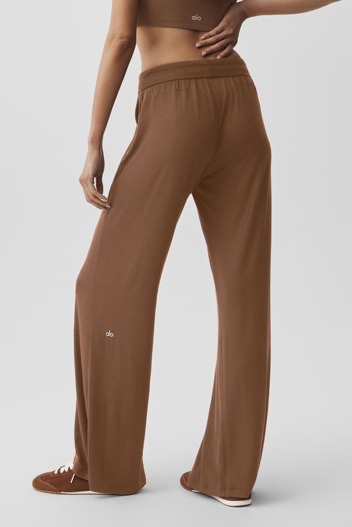 Semi-Sheer Delicate Lounge Flare Pant (Regular) - Sun Kissed Brown--1