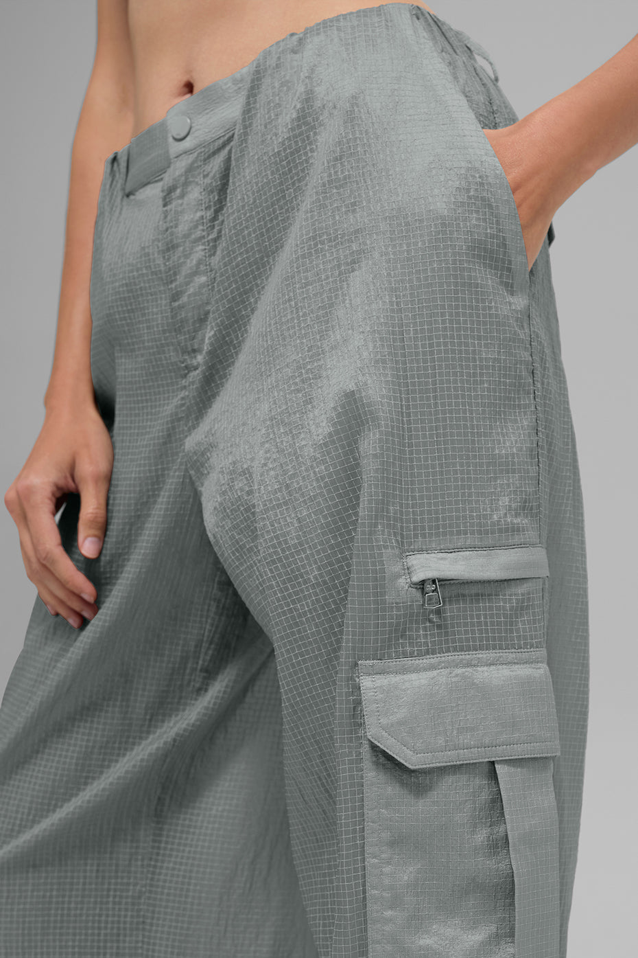 Sheer Game Time Wide Leg Jogger - Lunar Grey--1