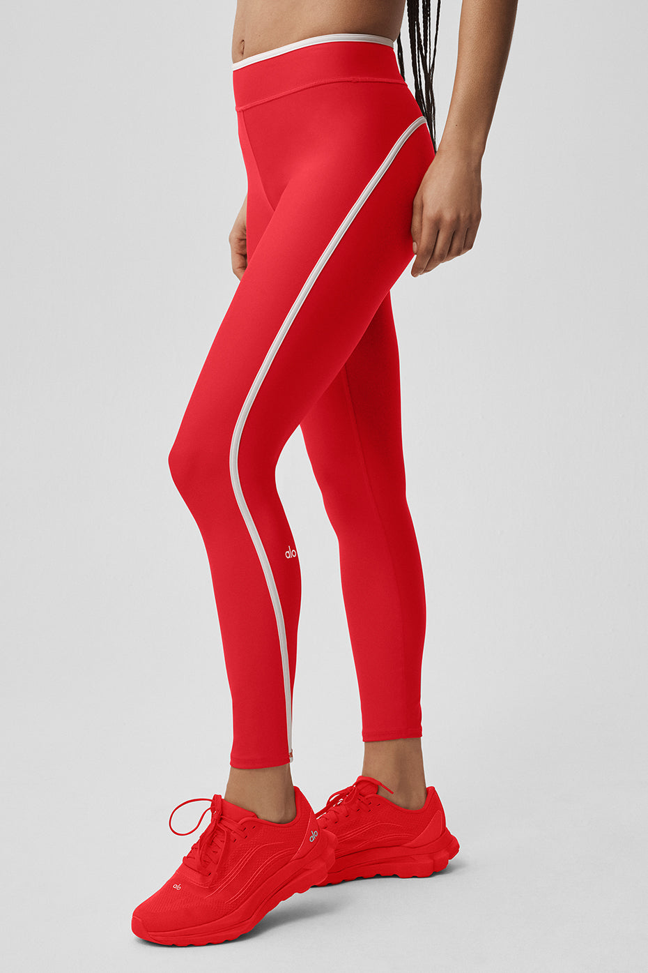 Airlift High Waist Charger 7/8 Legging - Bright Red/White--2