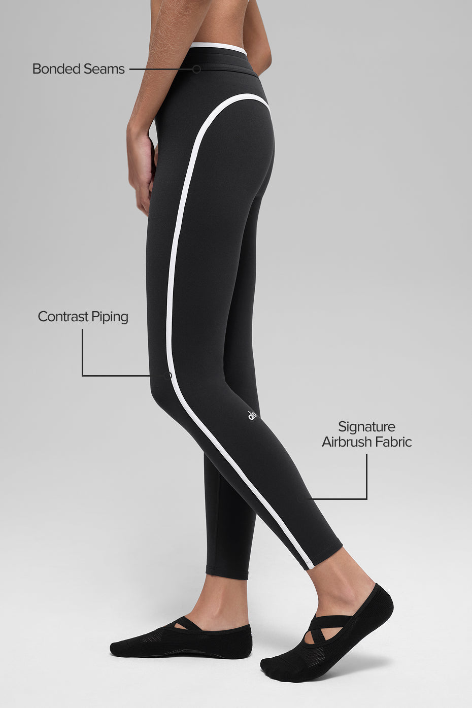 Airbrush High-Waist Race Pace 7/8 Legging - Black/White--1