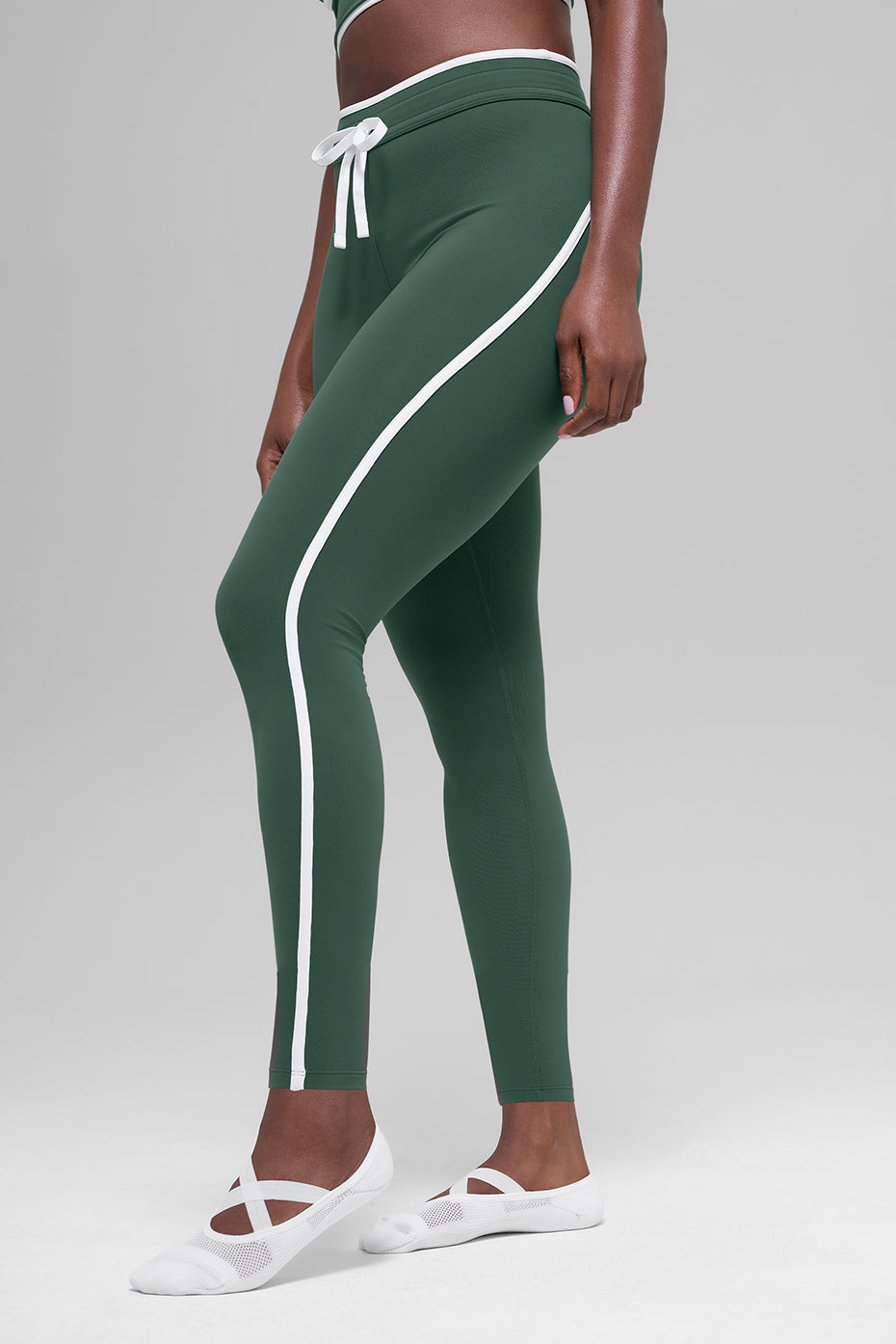 Airbrush High-Waist Race Pace 7/8 Legging - Clover Green/White--0