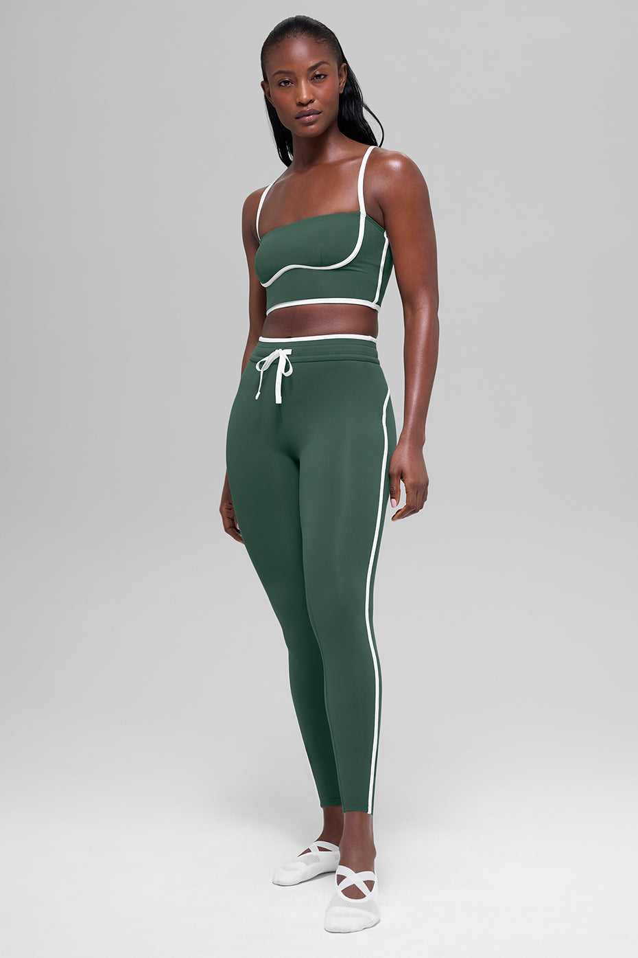 Airbrush High-Waist Race Pace 7/8 Legging - Clover Green/White--4
