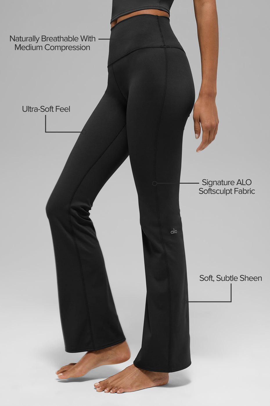 ALO Softsculpt High-Waist Bootcut Legging (Regular) - Black--1